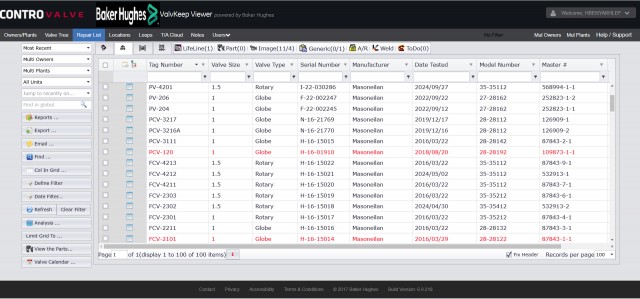 Valvkeep software screenshot